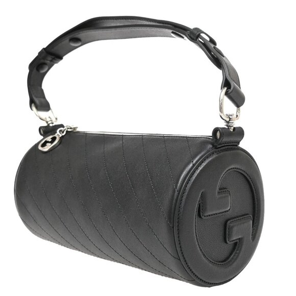 GUCCI Logo Blondie Interlocking GG Mini Shoulder Bag Leather Black 92RF527 - Picture 14 of 14